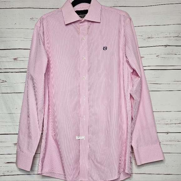 Lauren Ralph Lauren Slim Fit Pink Striped Dress Shirt - Picture 13 of 13